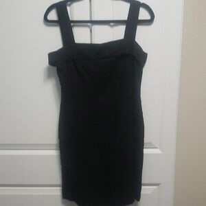 SO Black Sheath Dress Square Neck Sleeveless